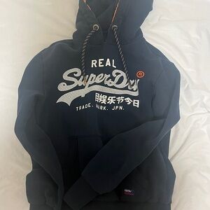 Superdry Dark Blue Hoodie with Graphic Print